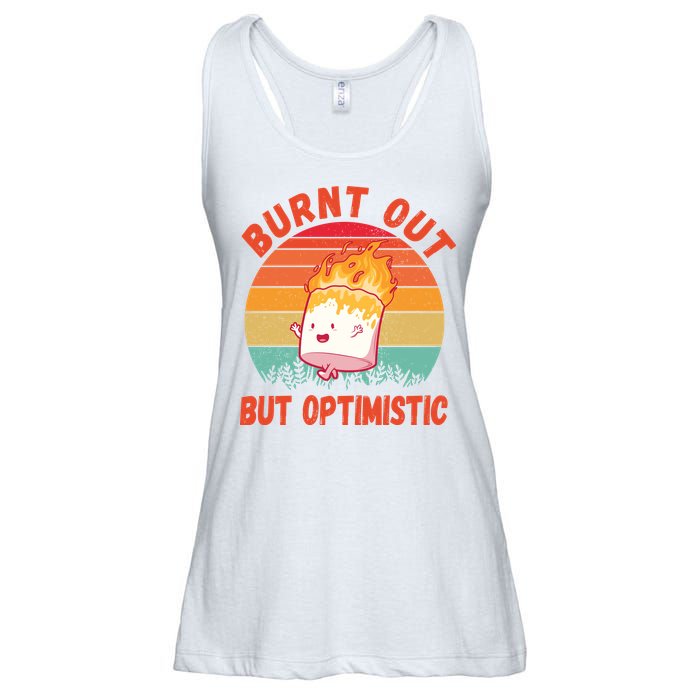 Burnt Out But Optimistic Funny Marshmallow Ladies Essential Flowy Tank