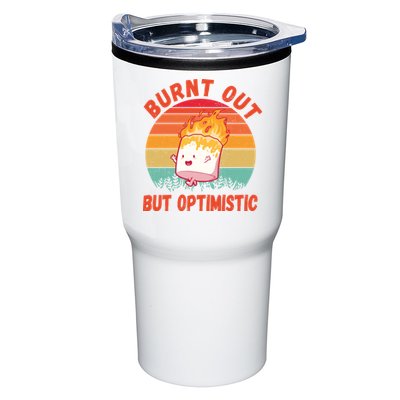 Burnt Out But Optimistic Funny Marshmallow Tumbler
