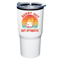 Burnt Out But Optimistic Funny Marshmallow Tumbler