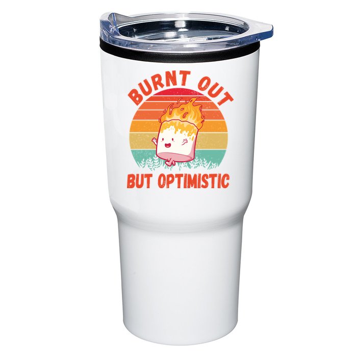 Burnt Out But Optimistic Funny Marshmallow Tumbler