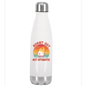 Burnt Out But Optimistic Funny Marshmallow Stainless Steel Insulated Water Bottle