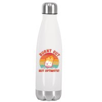 Burnt Out But Optimistic Funny Marshmallow Stainless Steel Insulated Water Bottle