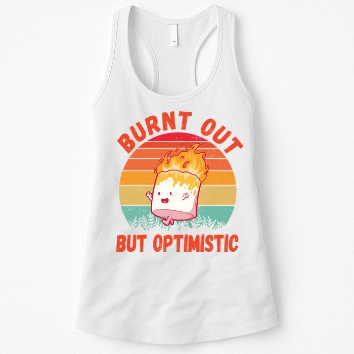 Burnt Out But Optimistic Funny Marshmallow Womens Tank Top