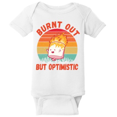 Burnt Out But Optimistic Funny Marshmallow Baby Bodysuit