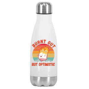 Burnt Out But Optimistic Funny Marshmallow Stainless Steel Insulated Water Bottle