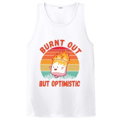 Burnt Out But Optimistic Funny Marshmallow PosiCharge Competitor Tank