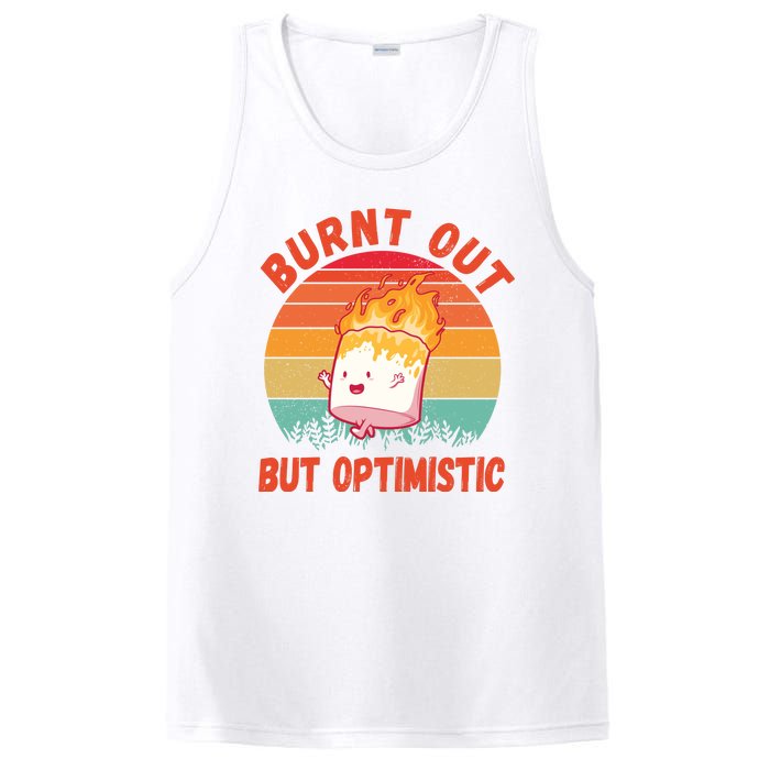 Burnt Out But Optimistic Funny Marshmallow PosiCharge Competitor Tank