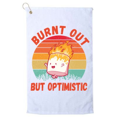 Burnt Out But Optimistic Funny Marshmallow Golf Towel