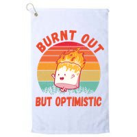 Burnt Out But Optimistic Funny Marshmallow Golf Towel