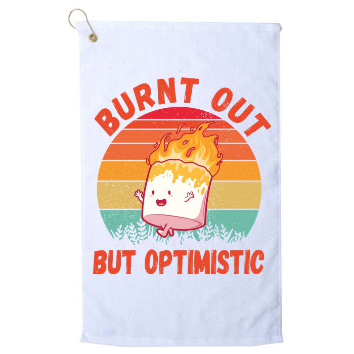 Burnt Out But Optimistic Funny Marshmallow Golf Towel