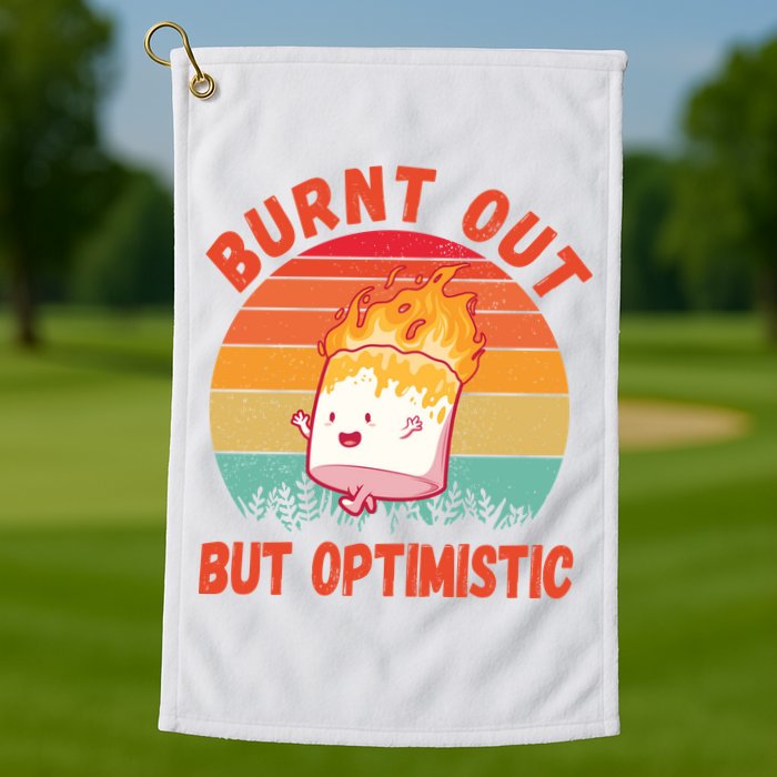 Burnt Out But Optimistic Funny Marshmallow Golf Towel