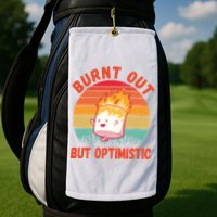 Burnt Out But Optimistic Funny Marshmallow Golf Towel