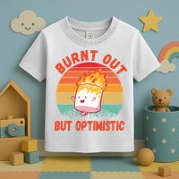 Burnt Out But Optimistic Funny Marshmallow Toddler T-Shirt
