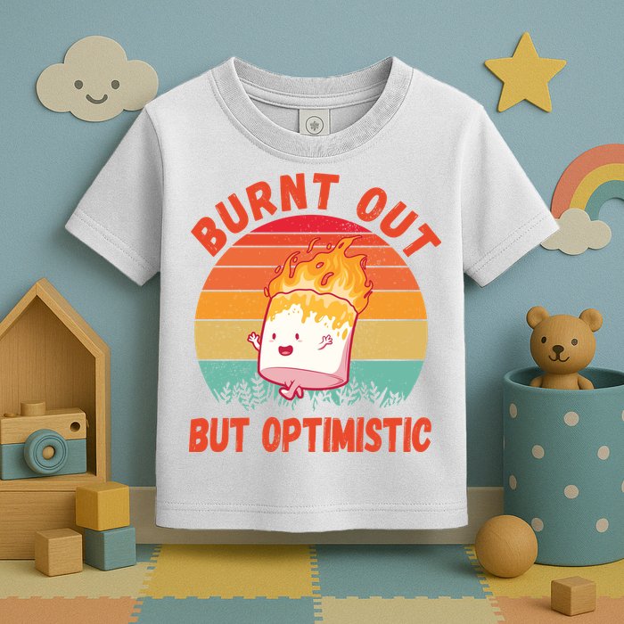 Burnt Out But Optimistic Funny Marshmallow Toddler T-Shirt