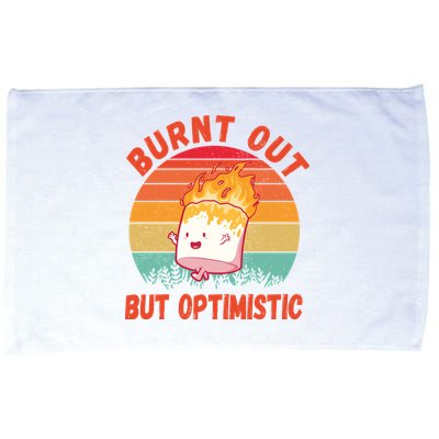 Burnt Out But Optimistic Funny Marshmallow Microfiber Hand Towel