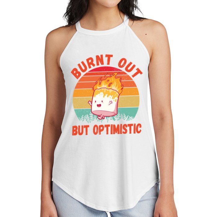 Burnt Out But Optimistic Funny Marshmallow Women's Perfect Tri Rocker Tank