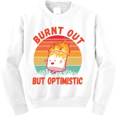 Burnt Out But Optimistic Funny Marshmallow Kids Sweatshirt