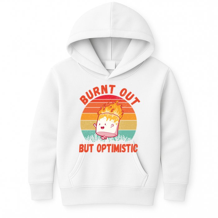 Burnt Out But Optimistic Funny Marshmallow Kids Hoodie
