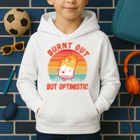 Burnt Out But Optimistic Funny Marshmallow Kids Hoodie