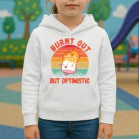 Burnt Out But Optimistic Funny Marshmallow Kids Hoodie