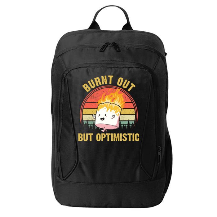 Burnt Out But Optimistic Cute Marshmallow For Camping City Backpack