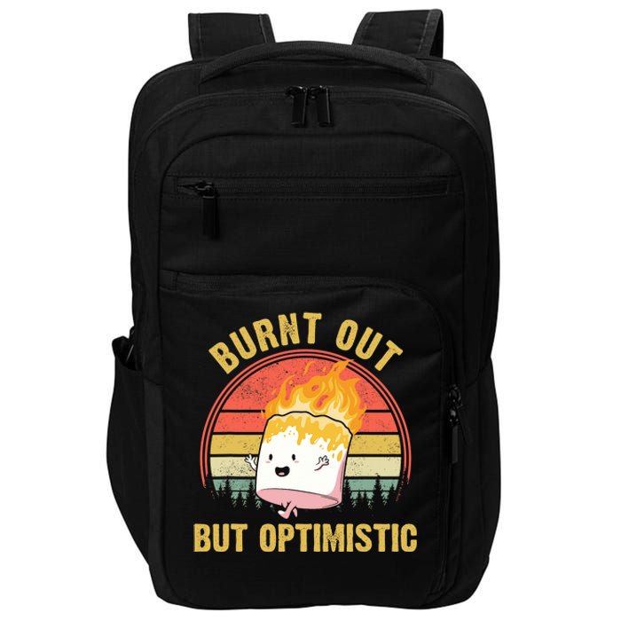 Burnt Out But Optimistic Cute Marshmallow For Camping Impact Tech Backpack