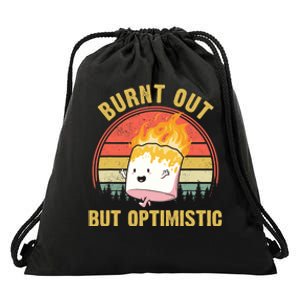 Burnt Out But Optimistic Cute Marshmallow For Camping Drawstring Bag