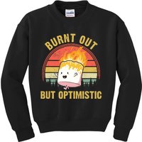 Burnt Out But Optimistic Cute Marshmallow For Camping Kids Sweatshirt