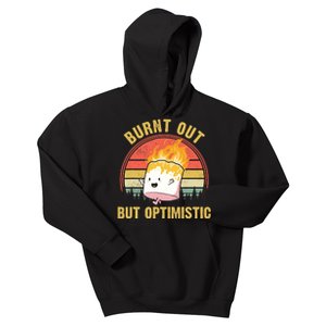 Burnt Out But Optimistic Cute Marshmallow For Camping Kids Hoodie