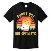 Burnt Out But Optimistic Cute Marshmallow For Camping Kids T-Shirt