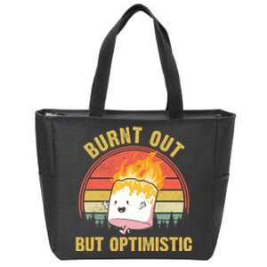 Burnt Out But Optimistic Cute Marshmallow For Camping Zip Tote Bag