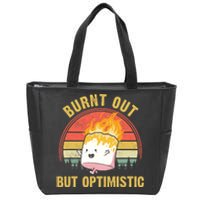 Burnt Out But Optimistic Cute Marshmallow For Camping Zip Tote Bag