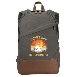 Burnt Out But Optimistic Cute Marshmallow For Camping Cotton Canvas Backpack