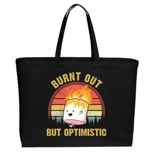 Burnt Out But Optimistic Cute Marshmallow For Camping Cotton Canvas Jumbo Tote