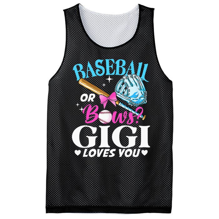 Baseball or Bows Gigi Loves You Gender Reveal Pink or Blue Mesh Reversible Basketball Jersey Tank