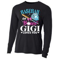 Baseball or Bows Gigi Loves You Gender Reveal Pink or Blue Cooling Performance Long Sleeve Crew