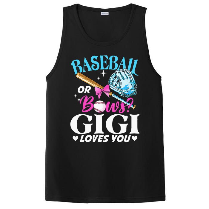 Baseball or Bows Gigi Loves You Gender Reveal Pink or Blue PosiCharge Competitor Tank