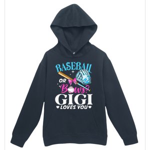 Baseball or Bows Gigi Loves You Gender Reveal Pink or Blue Urban Pullover Hoodie