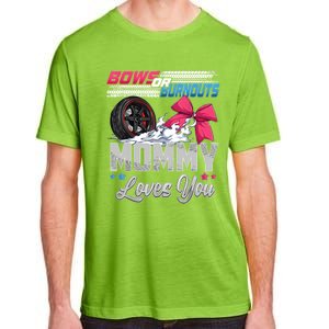 Burnouts Or Bows Gender Reveal Party Announcement Mommy Adult ChromaSoft Performance T-Shirt