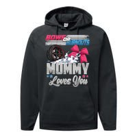 Burnouts Or Bows Gender Reveal Party Announcement Mommy Performance Fleece Hoodie