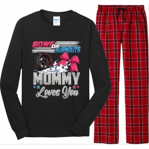 Burnouts Or Bows Gender Reveal Party Announcement Mommy Long Sleeve Pajama Set