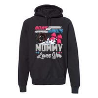 Burnouts Or Bows Gender Reveal Party Announcement Mommy Premium Hoodie