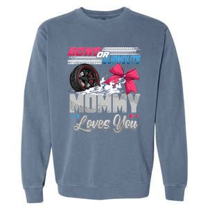 Burnouts Or Bows Gender Reveal Party Announcement Mommy Garment-Dyed Sweatshirt