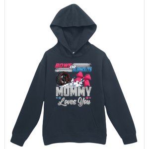 Burnouts Or Bows Gender Reveal Party Announcement Mommy Urban Pullover Hoodie