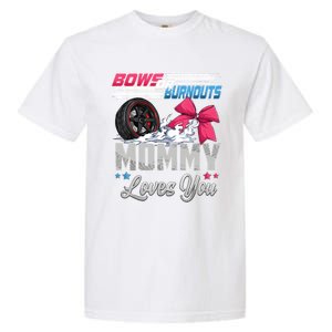 Burnouts Or Bows Gender Reveal Party Announcement Mommy Garment-Dyed Heavyweight T-Shirt