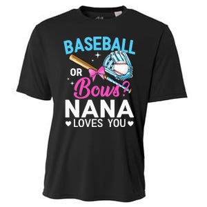 Baseball Or Bows Nana Loves You Gender Reveal Grandma Cooling Performance Crew T-Shirt