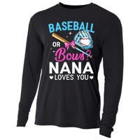 Baseball Or Bows Nana Loves You Gender Reveal Grandma Cooling Performance Long Sleeve Crew