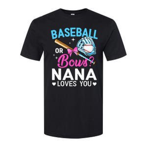 Baseball Or Bows Nana Loves You Gender Reveal Grandma Softstyle CVC T-Shirt