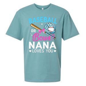 Baseball Or Bows Nana Loves You Gender Reveal Grandma Sueded Cloud Jersey T-Shirt