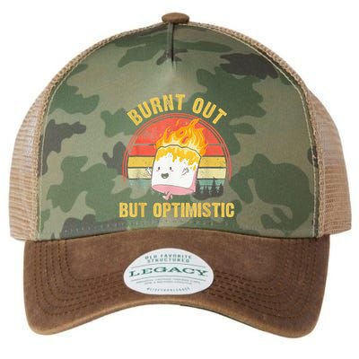 Burnt Out But Optimistic Cute Marshmallow For Camping Legacy Tie Dye Trucker Hat